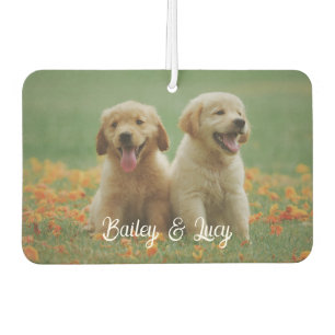 Customizable Pet Photo With Customizable Name Text Car Air Freshener