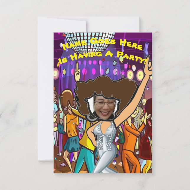 Customizable Photo Disco Party Invitation (Front)