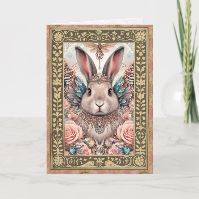 Customizable Photo Frame Card - Birthday Bunny 2 (Front)