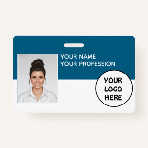 Customizable Photo ID Badge – Editable Name,
