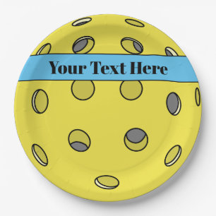 Customizable Pickleball Party Plate