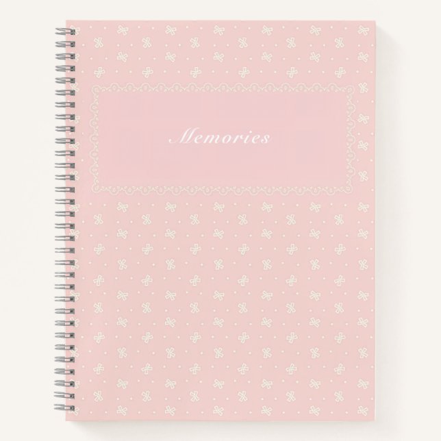 Customizable Pink Lace Notebook (Front)