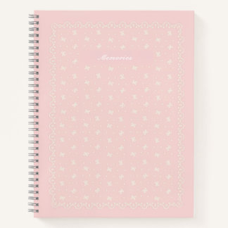 Customizable Pink Ribbon Notebook Title