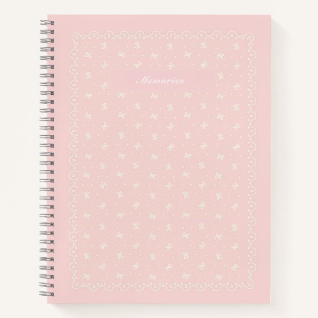 Customizable Pink Ribbon Notebook Title (Front)