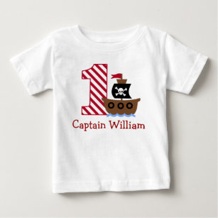 Customizable Pirate First birthday shirt one year