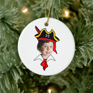Customizable Pirate Photo Booth  Ceramic Ornament