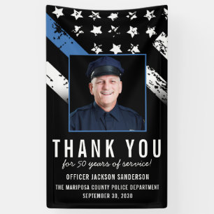 Customizable Police Retirement Party Photo Banner