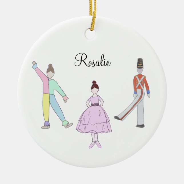 Customizable  Polichinelle/Soldier/Party Girl Ceramic Ornament (Front)