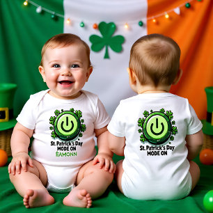 Customizable Power On, Paddy! Baby Bodysuit