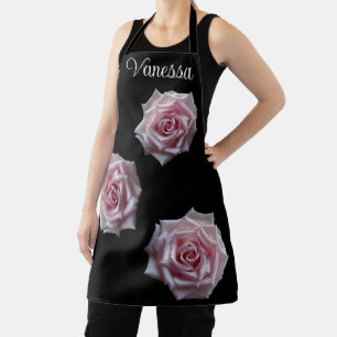 Customizable pretty pink rose name Rosie cute boho Apron