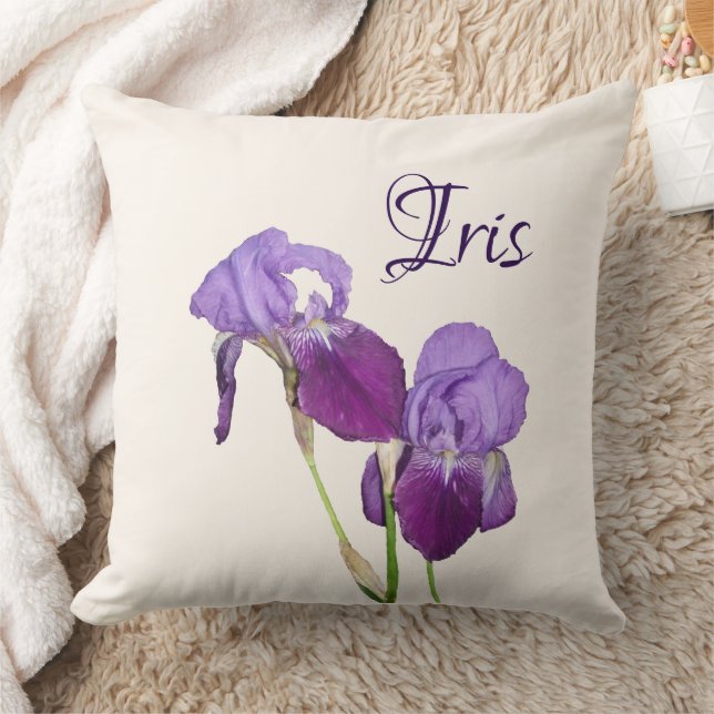 Customizable purple tulips name Iris personal  Cushion (Blanket)