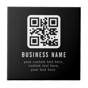Customizable QR Code & Editable Text Template Ceramic Tile