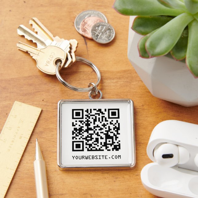 Customizable QR Code Your Webpage Link Key Ring (Desk)