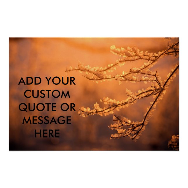 Customizable Quote Frost Flakes Morning Sunrise Poster (Front)