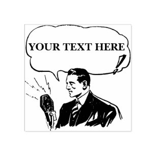 Customizable Radio Broadcaster  Rubber Stamp