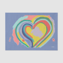 CUSTOMIZABLE RAINBOW HEART Tissue Paper