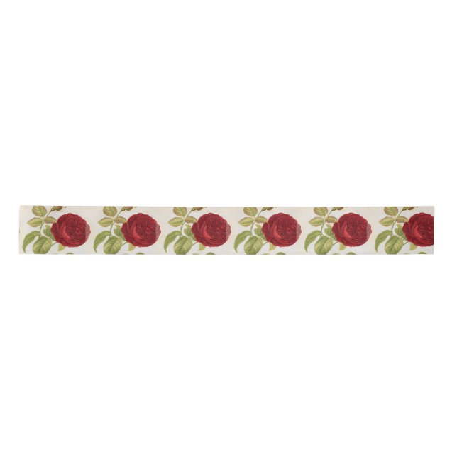 CUSTOMIZABLE RED ROSE Ribbon Satin Ribbon (Front)