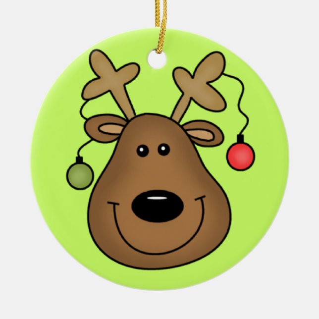 Customizable Reindeer Ornament (Front)