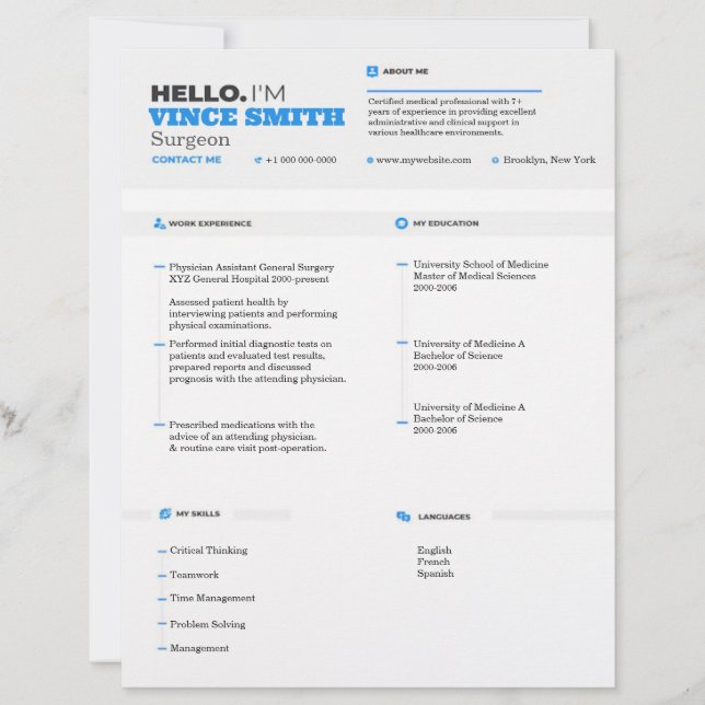 Customizable Resume Template with Photo 13 Custom Letterhead (Front)