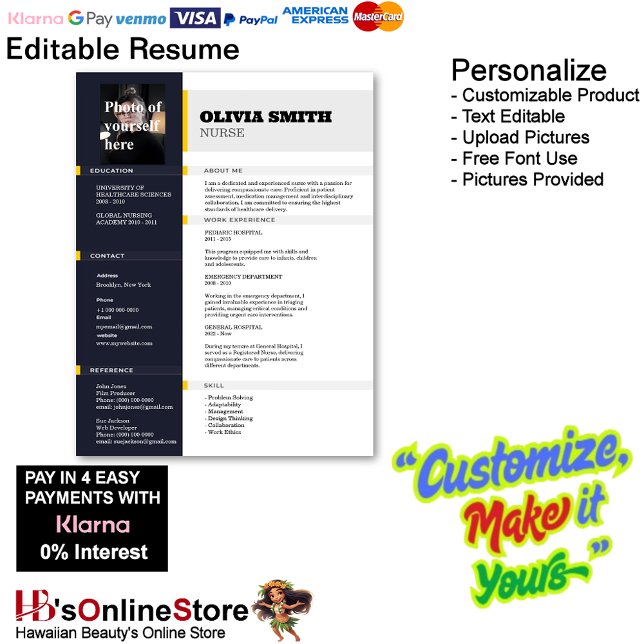 Customizable Resume Template with Photo 18 Custom Letterhead (Customizable Resume Template with Photo Letterhead 18.)