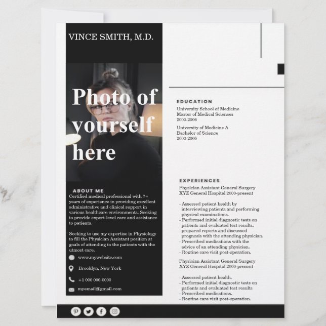 Customizable Resume Template with Photo 3 Custom Letterhead (Front)