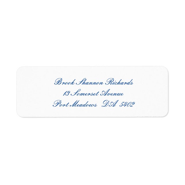 Customizable Return Address Wedding Labels. Label (Front)