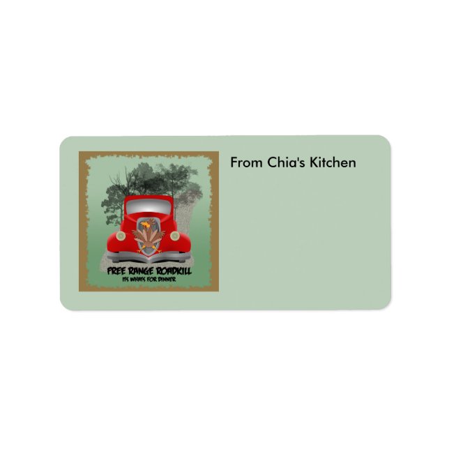 Customizable Roadkill Kitchen Label (Front)