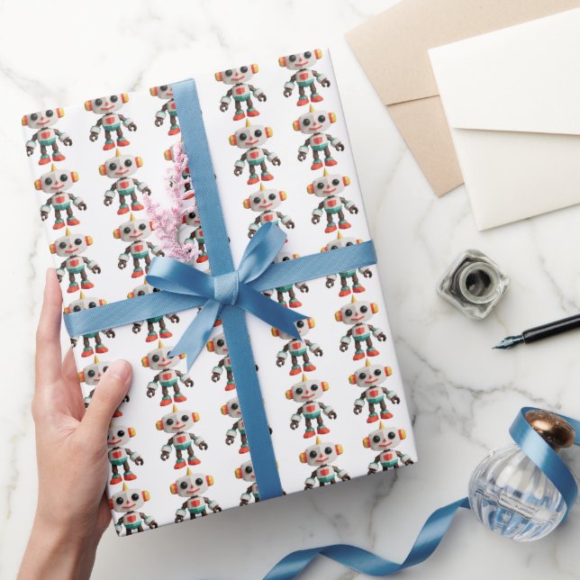 Customizable Robot Kids Wrapping Paper (Gifting)