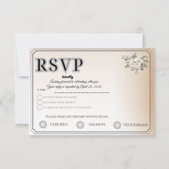 Customizable RSVP Card | Track Guest Attendance (Front)