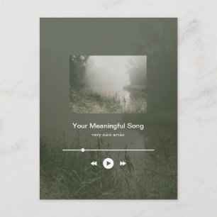 Customizable Sage Green Riverside Music Player Postcard