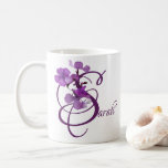 Customizable Sarah name purple flowers trendy boho Coffee Mug<br><div class="desc">This classy personal mug was created by Berglind Design.

© Berglind Design. All rights reserved.</div>