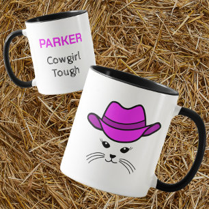Customizable Sassy Cat Cowgirl Mug