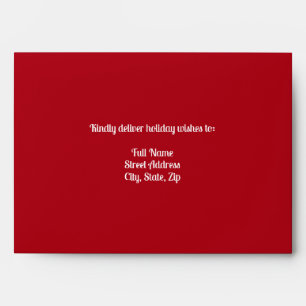 Customizable Scarlet Red Christmas Envelope