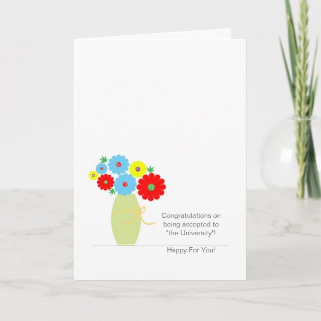 Customizable School Acceptance Congratulations Card (Front)