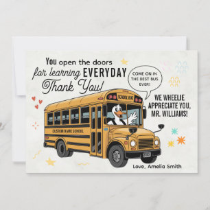 Customizable School Bus Driver Appreciation Thank You Card