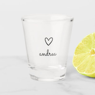 Customizable Script Text Create Your Own Shot Glas Glass