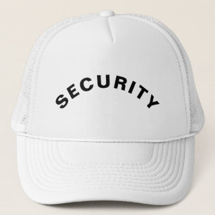 Customizable SECURITY Text Statement White Trucker Hat
