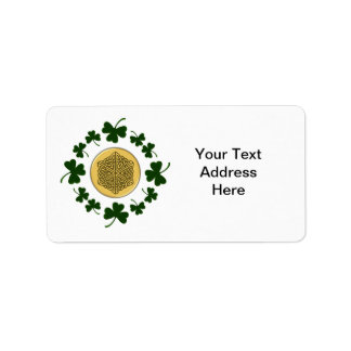 CUSTOMIZABLE!  Shamrocks - Gold Irish Celtic Label