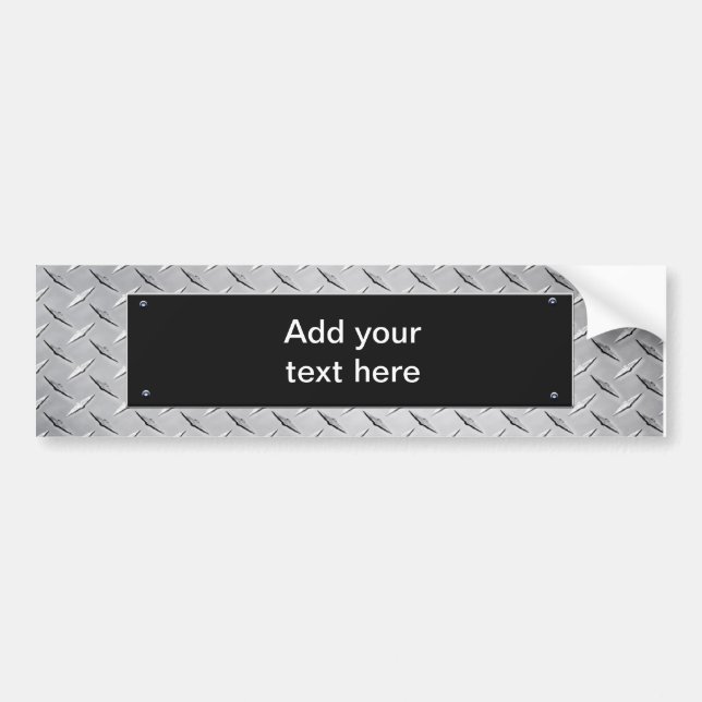 Customizable  Sign - Sheet Metal / Black Plaque Bumper Sticker (Front)