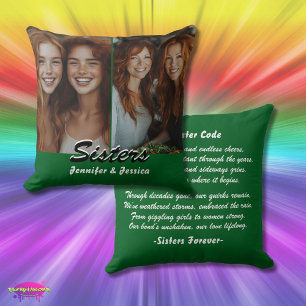 Customizable Sisters Photo and Poem Throw Pillow
