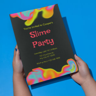 Customizable Slime Birthday Party Invitation