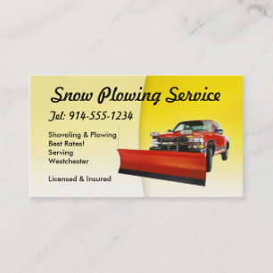 CUSTOMIZABLE Snow Ploughing Yellow Business Card