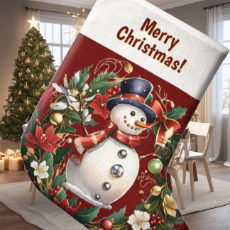 Customizable Snowman Christmas Stocking