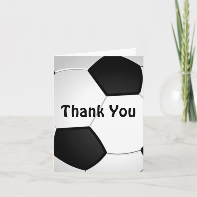 Customizable Soccer Thank You Cards Bulk or Buy 1 (Front)