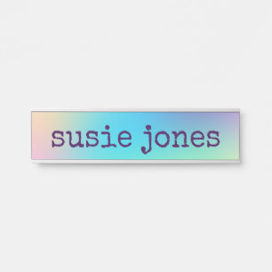 Customizable Soft Prismatic Rainbow Gradient Door Sign