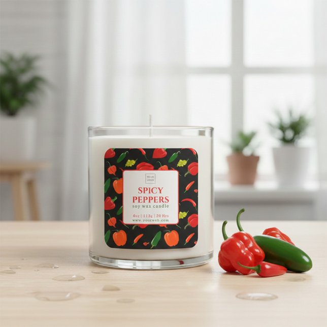 Customizable Spicy Peppers Soy Wax Candle Label (Creator Uploaded)