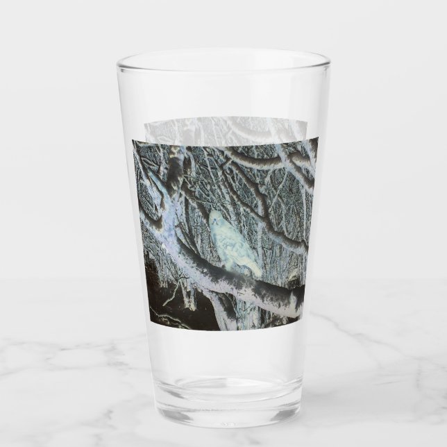 Customizable Spooky Buzzard on Branch Glass (Front)