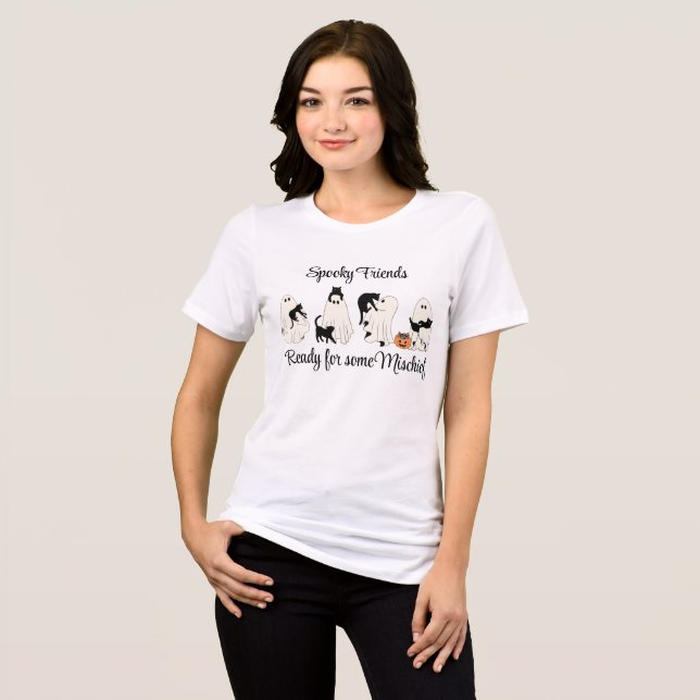 Customizable Spooky Ghost Cats Tee (Front Full)