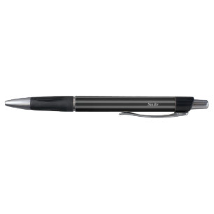 Customizable Stripe Black Ballpoint Pen