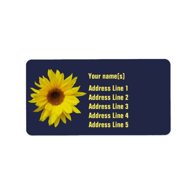 Customizable Sunflower Address Labels (Front)